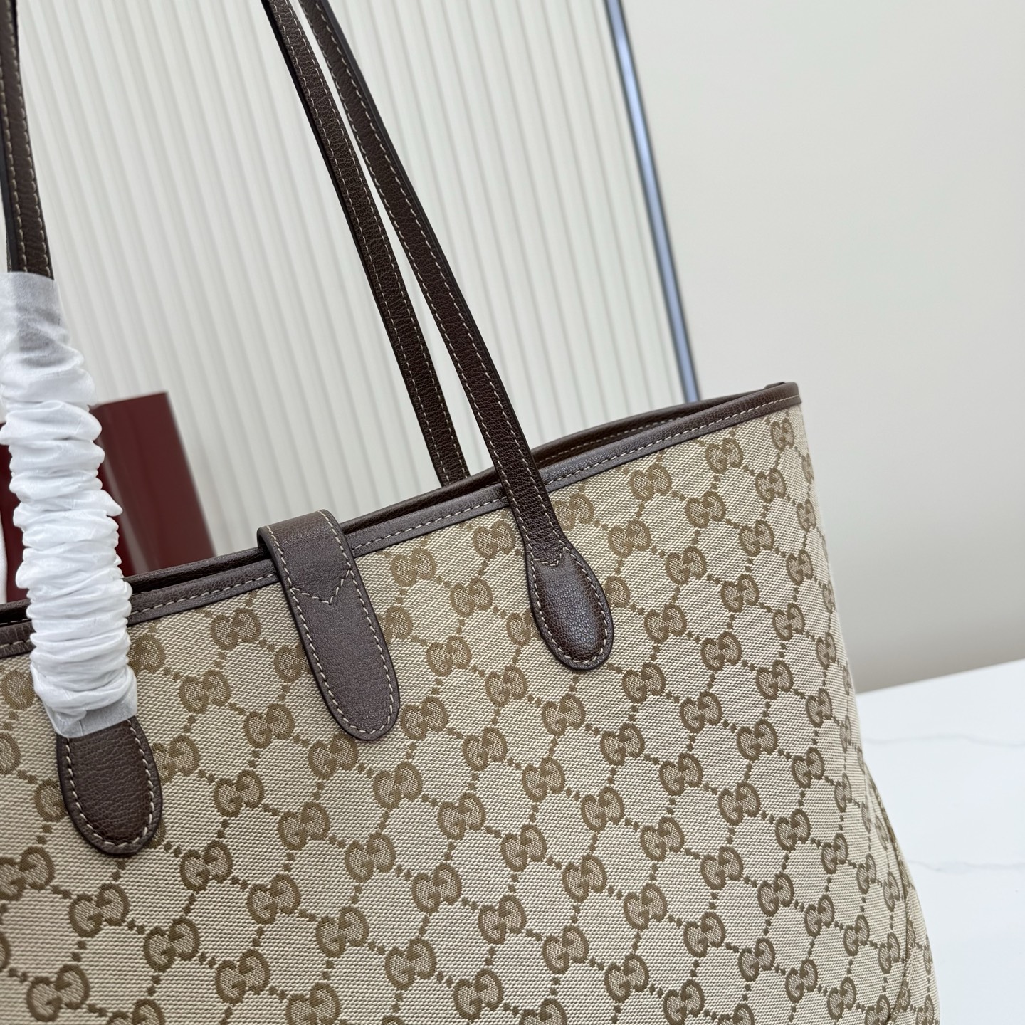 Guc*ci Jackie Medium Tote Bag In Black Leather-45*28*12CM