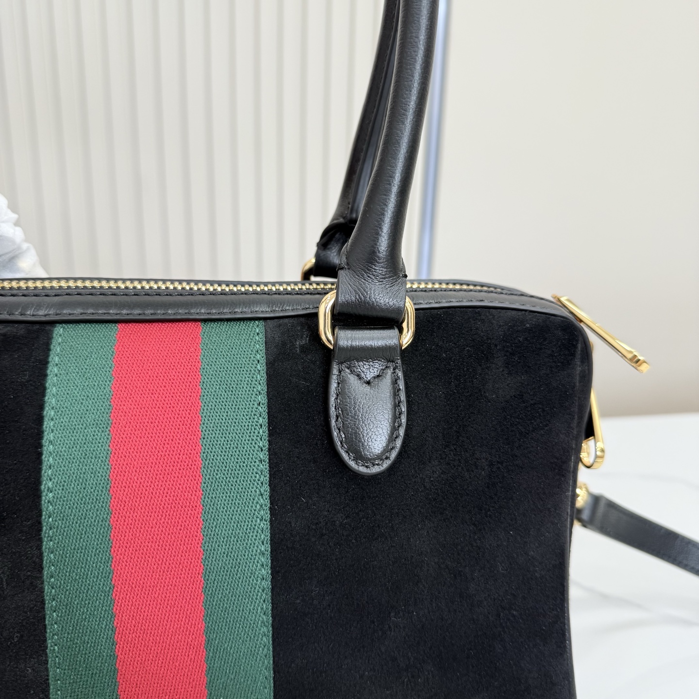 Gvc*1 Borsetto Medium Soston Bag In Black Suede-28*15*10CM