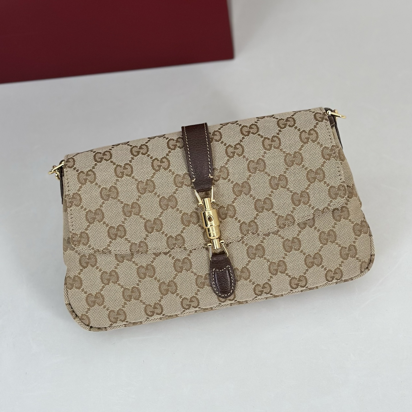 Guc*ci Aperitivo Medium Shoulder Bag In Sand And Brown GG-16*14.5*3.5CM