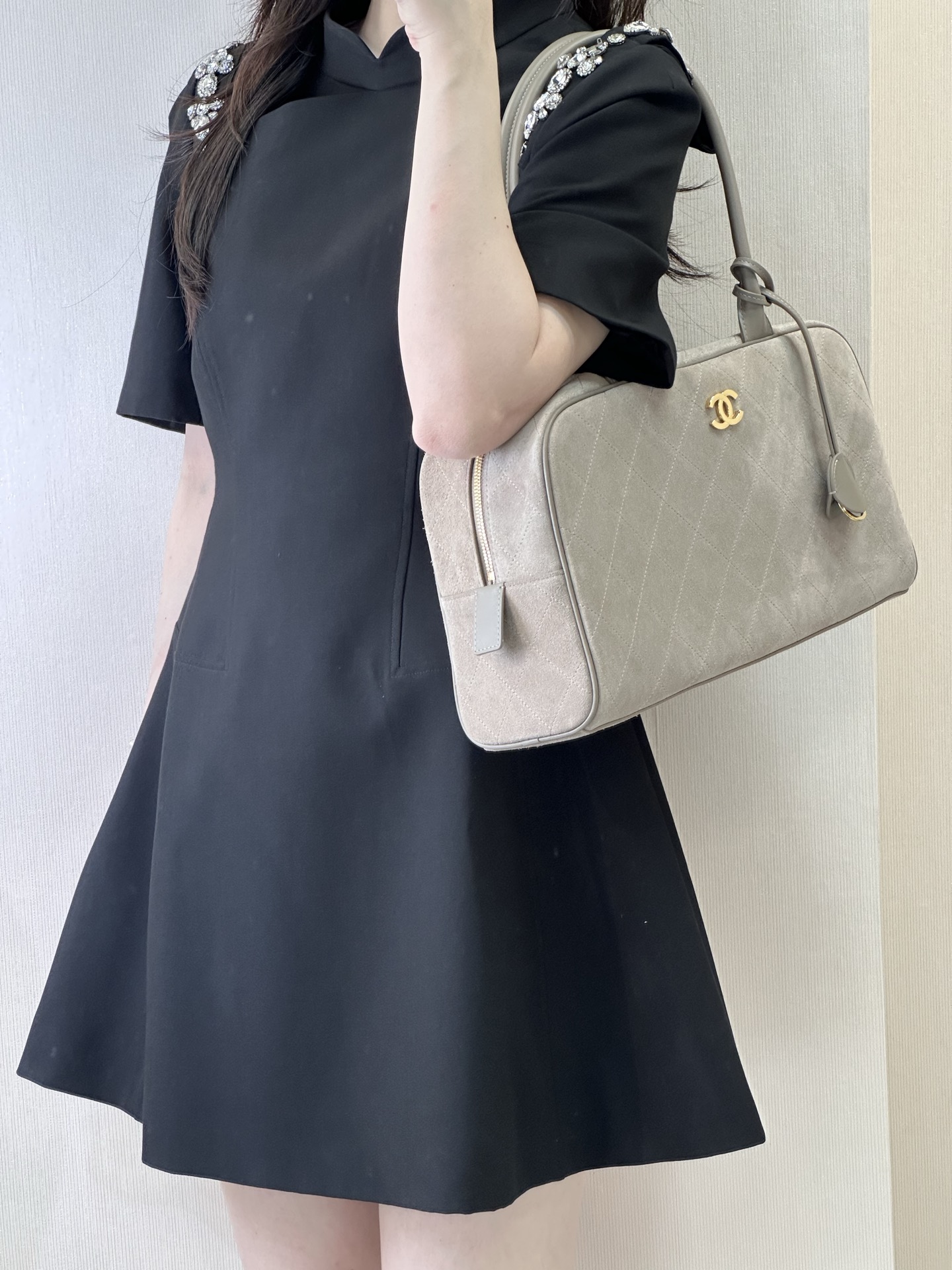 Ch@nel Bowling Bag-19*35.5*12.5CM