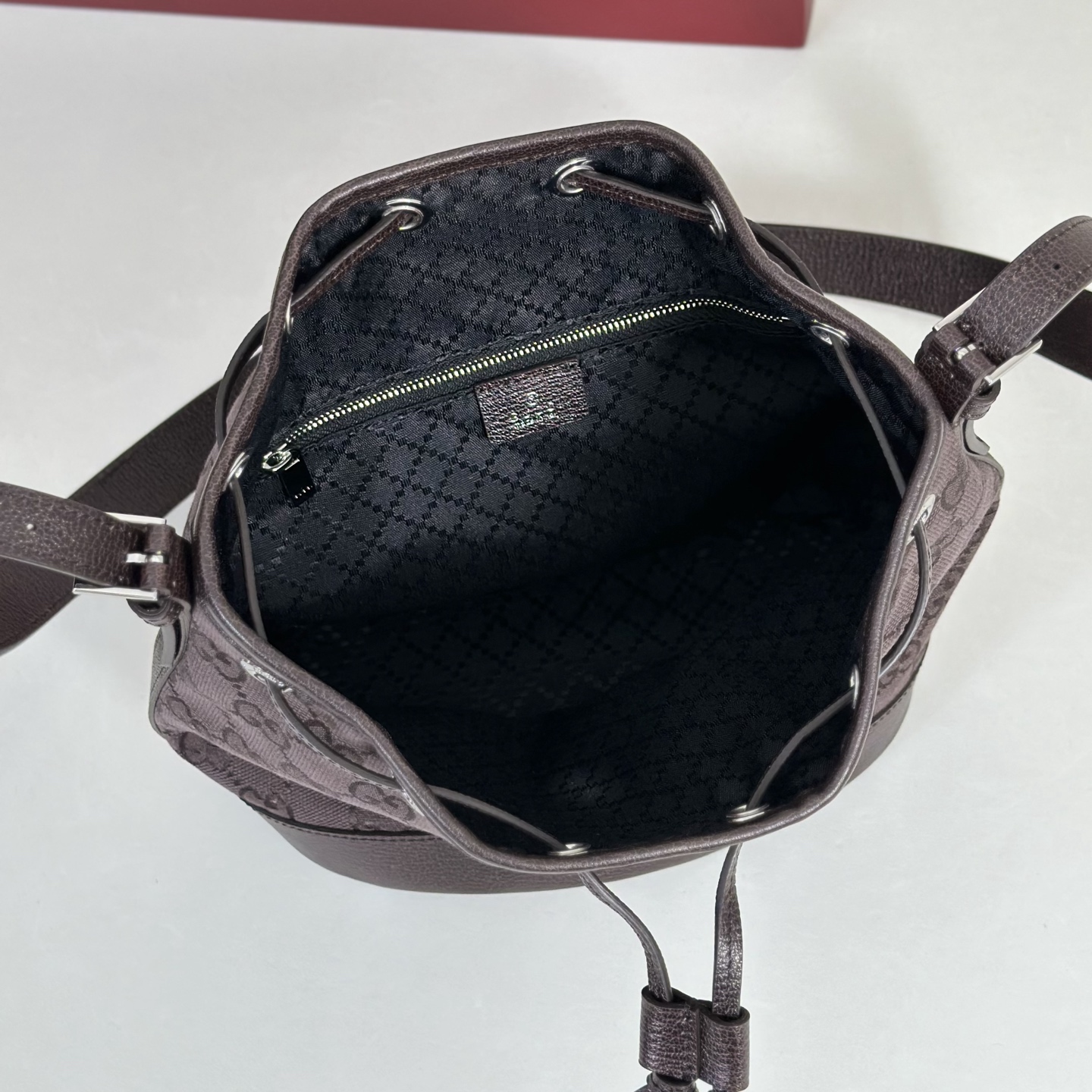 Guc*ci Venice Bucket Bag GG Canvas-20.5*23*14CM