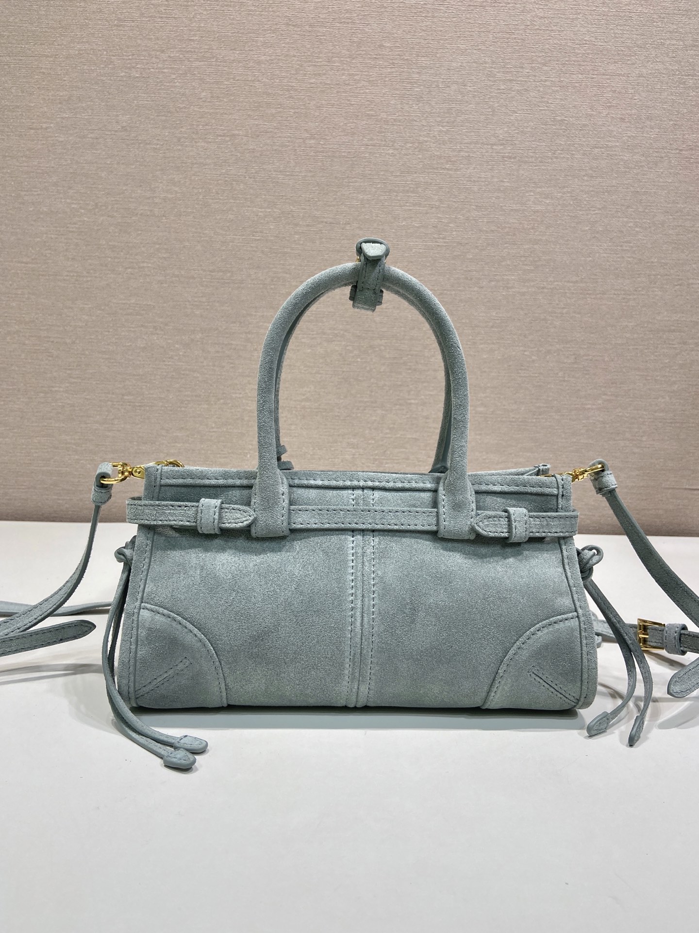 Pra*a Bonnie Suede Handbag-23.5*12*9CM