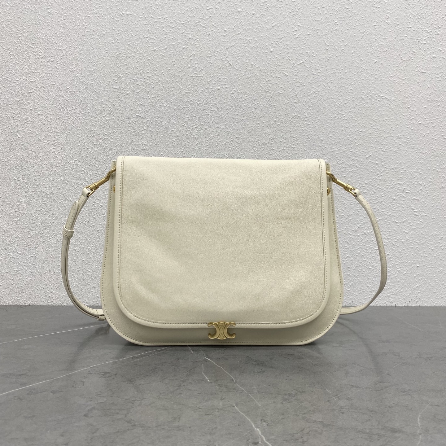 Celin* Soft Triomphe Besace Leather Shoulder Bag-32x7x27CM