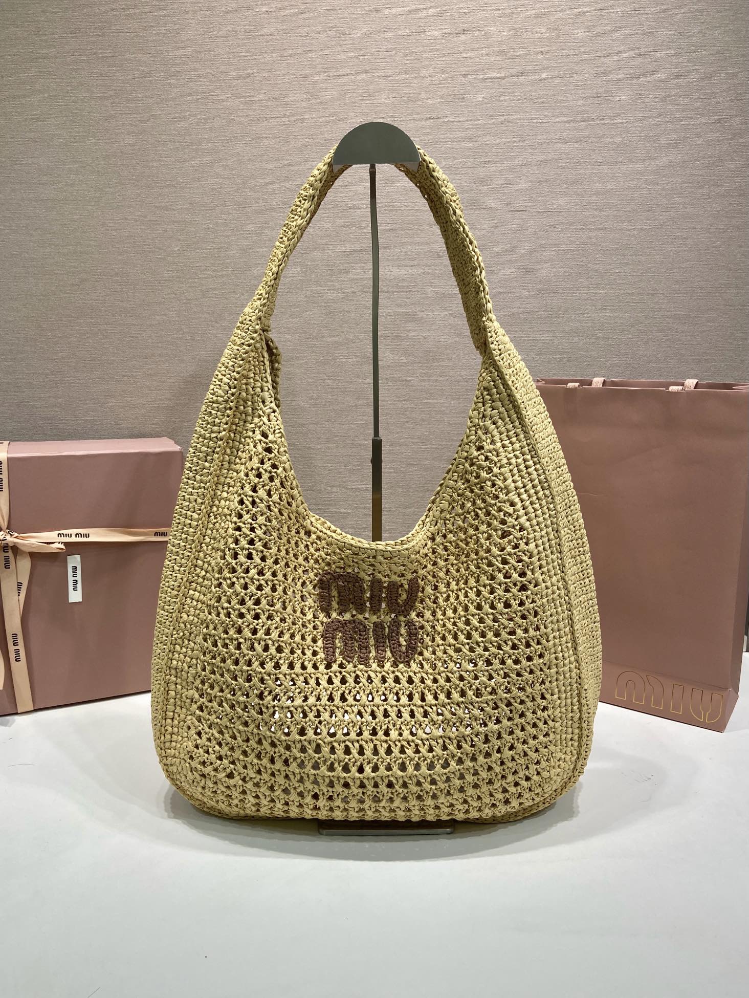 Miu Miu Crochet Hobo Bag-42.5*32*9CM
