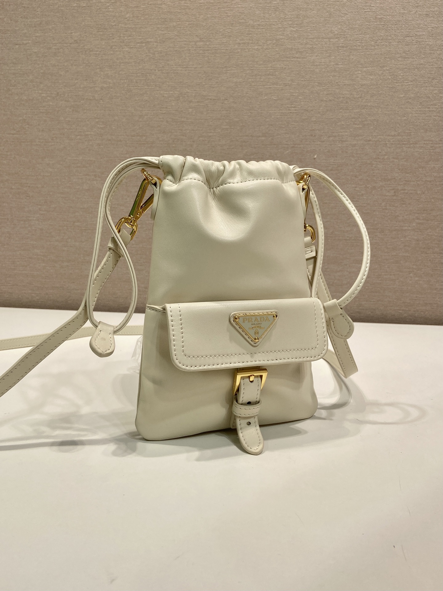 Pra*a leather Phone Bag-1MS017-14*20CM