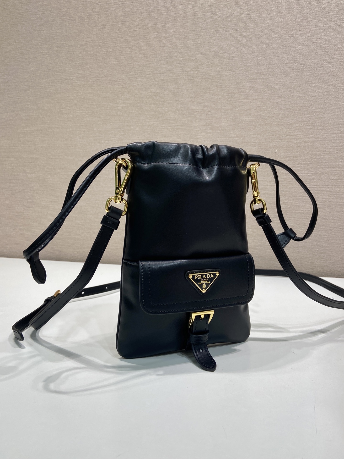 Pra*a leather Phone Bag-1MS017-14*20CM