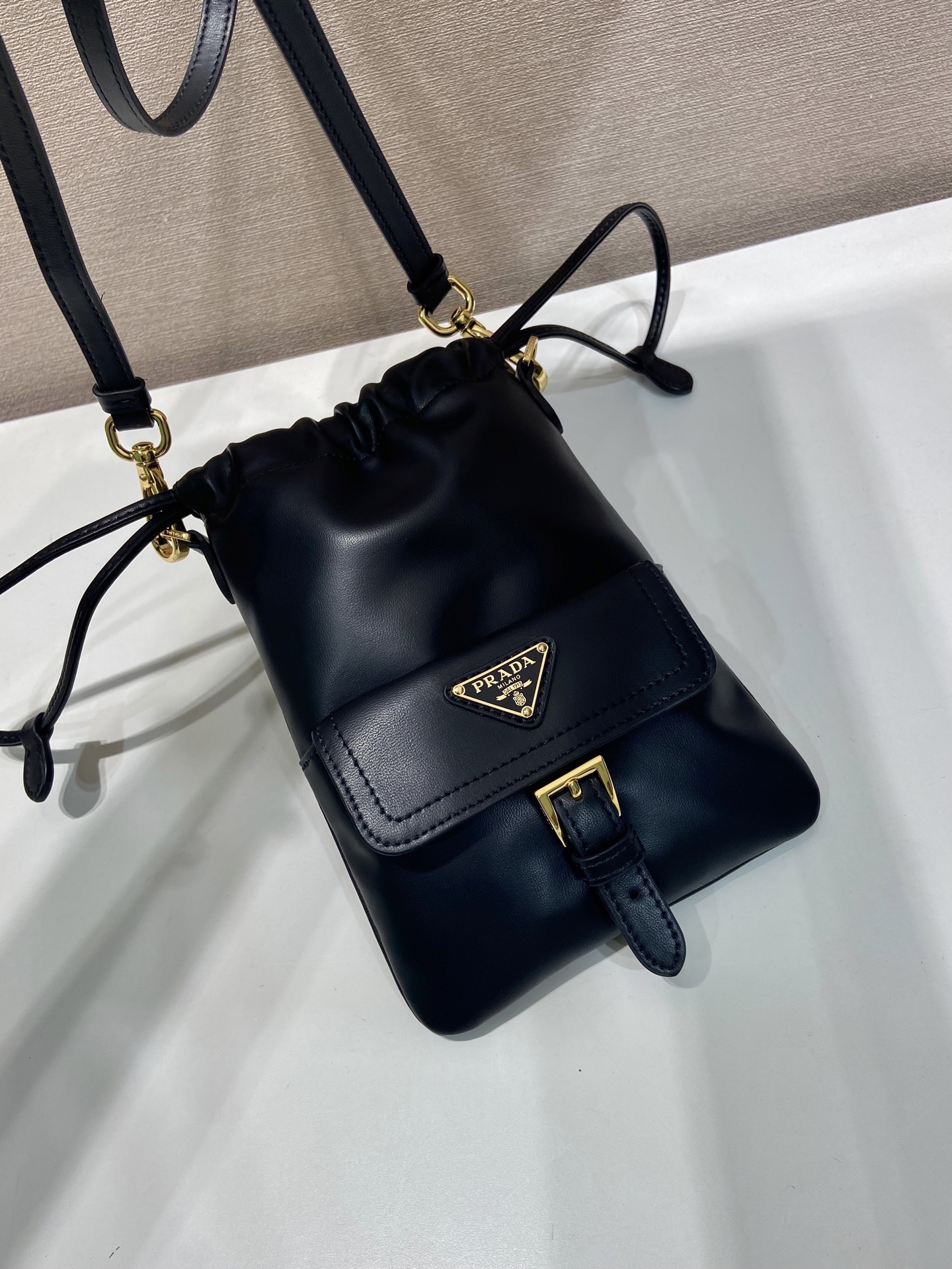 Pra*a leather Phone Bag-1MS017-14*20CM