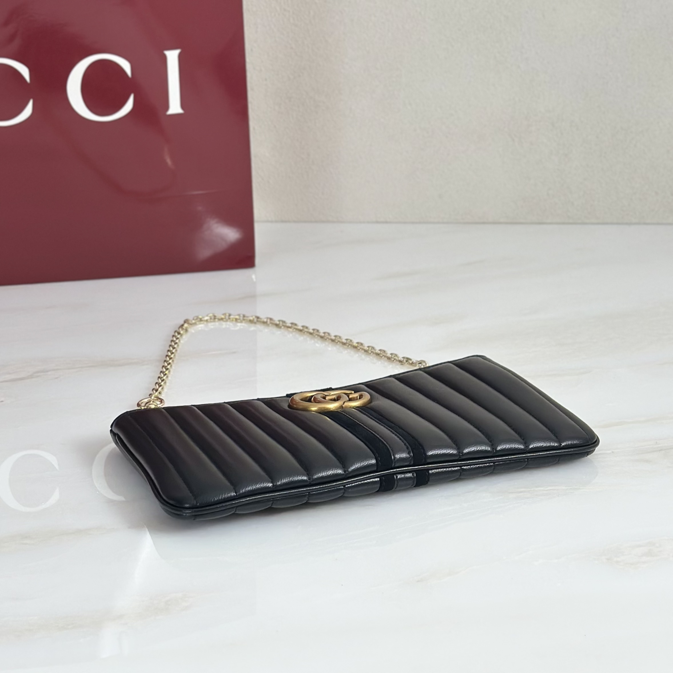 Gv*c* GG Marmont Pouch With Strap-26*13*1.5CM