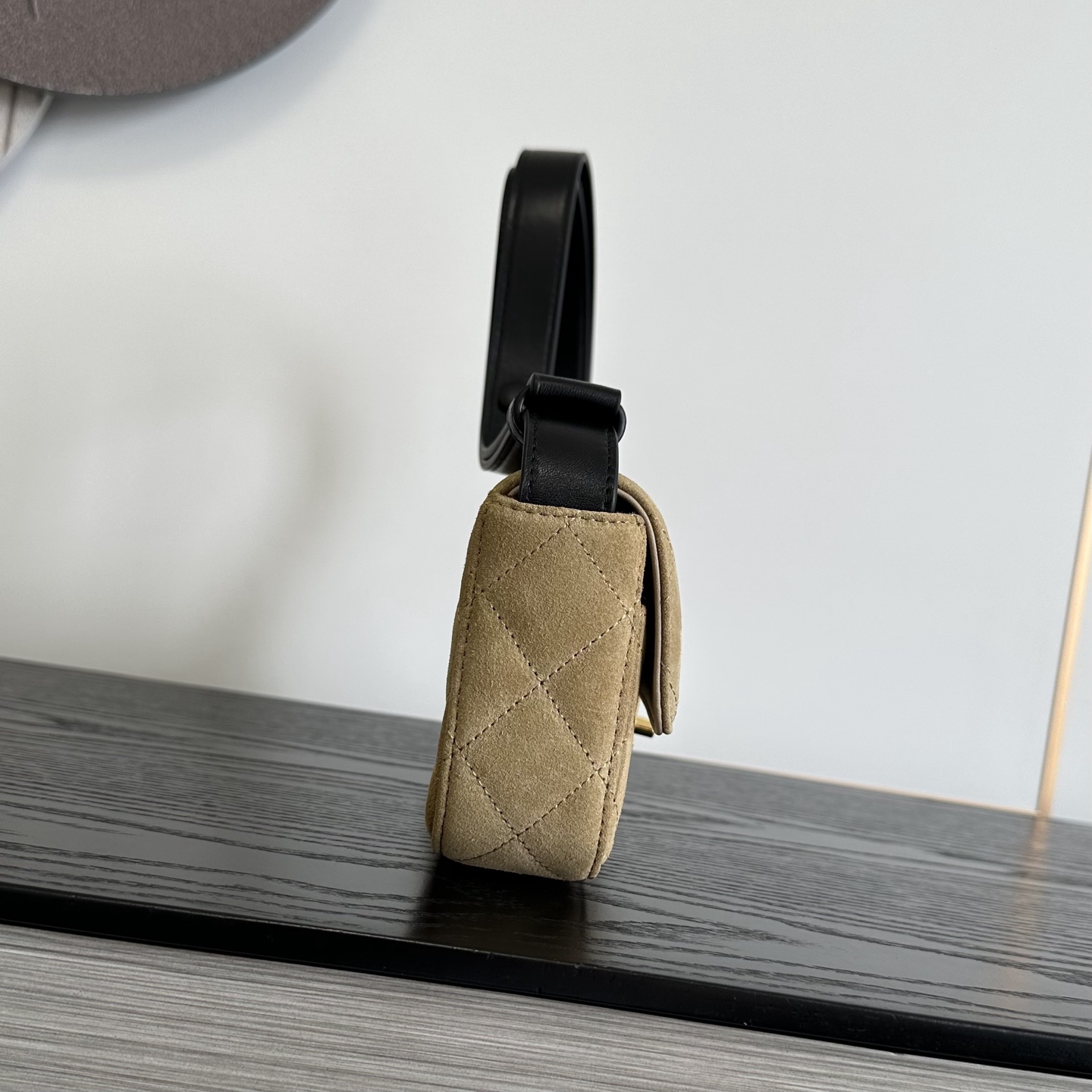 Ch@nel Suede Flap Shoulder Bag-10X25X5CM