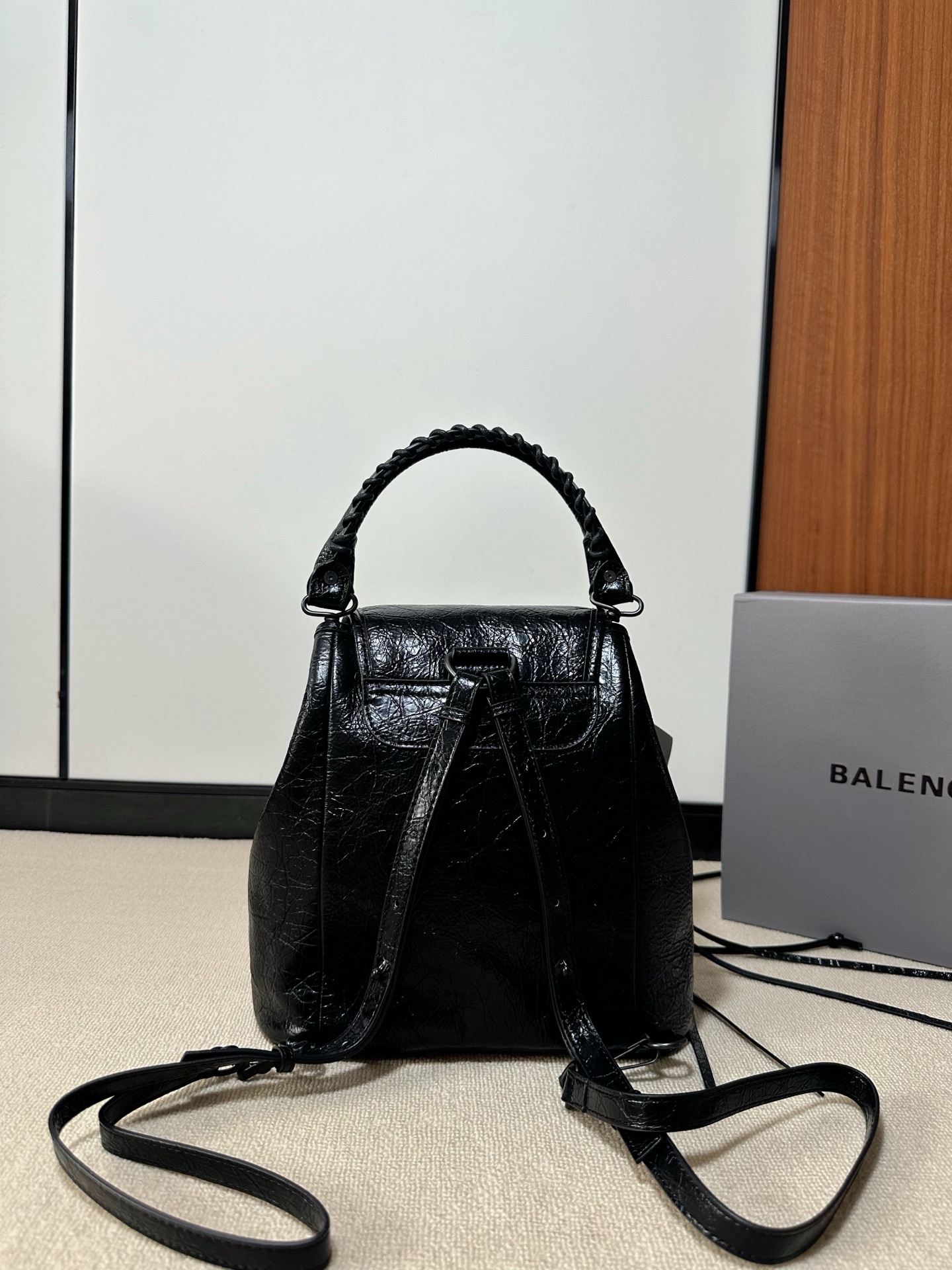 Balen*ciaga Le City Backpack Mini - Black-23.5*11*25CM