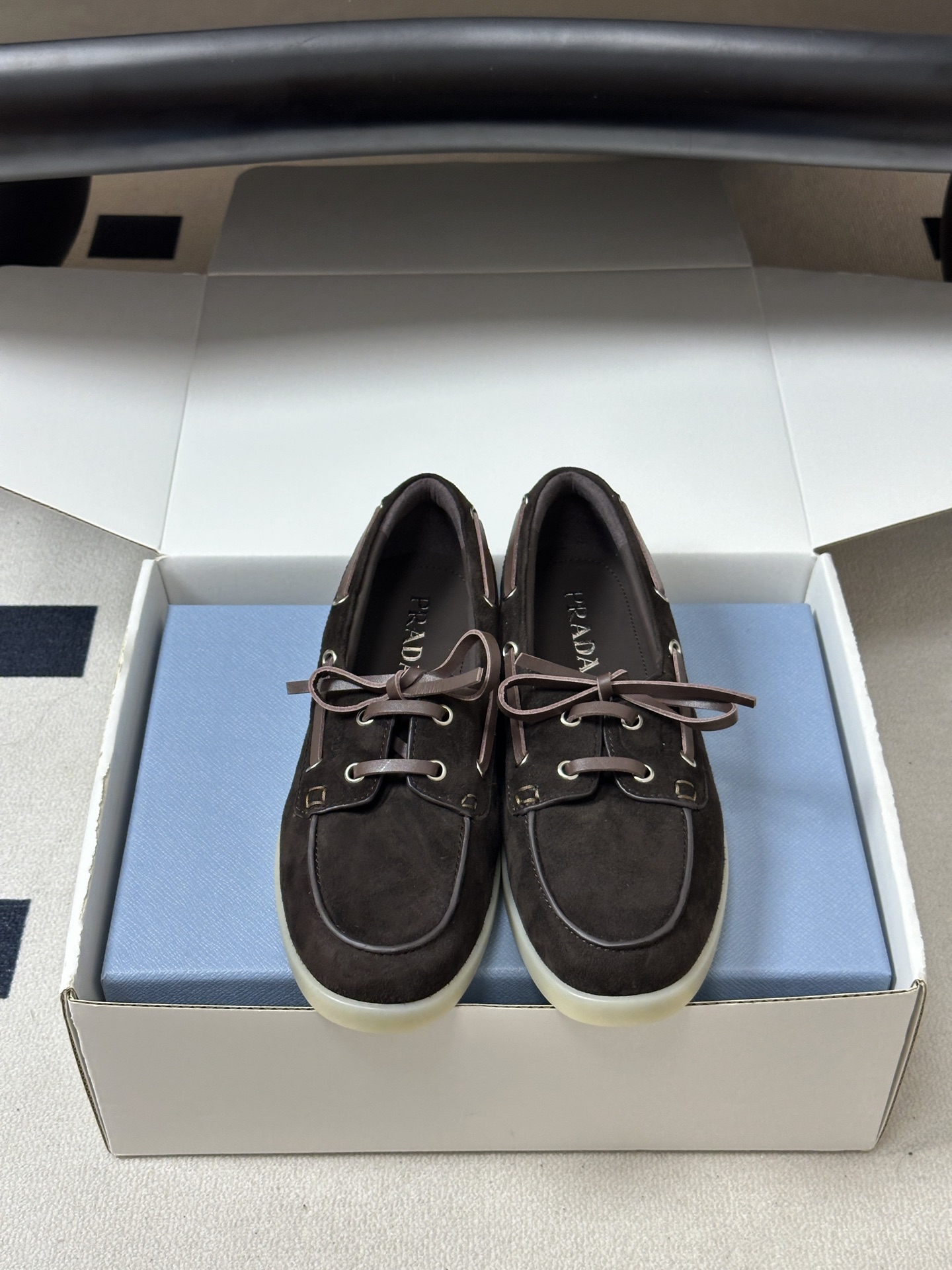 Pra*da 2026ss Suede Boat Shoes