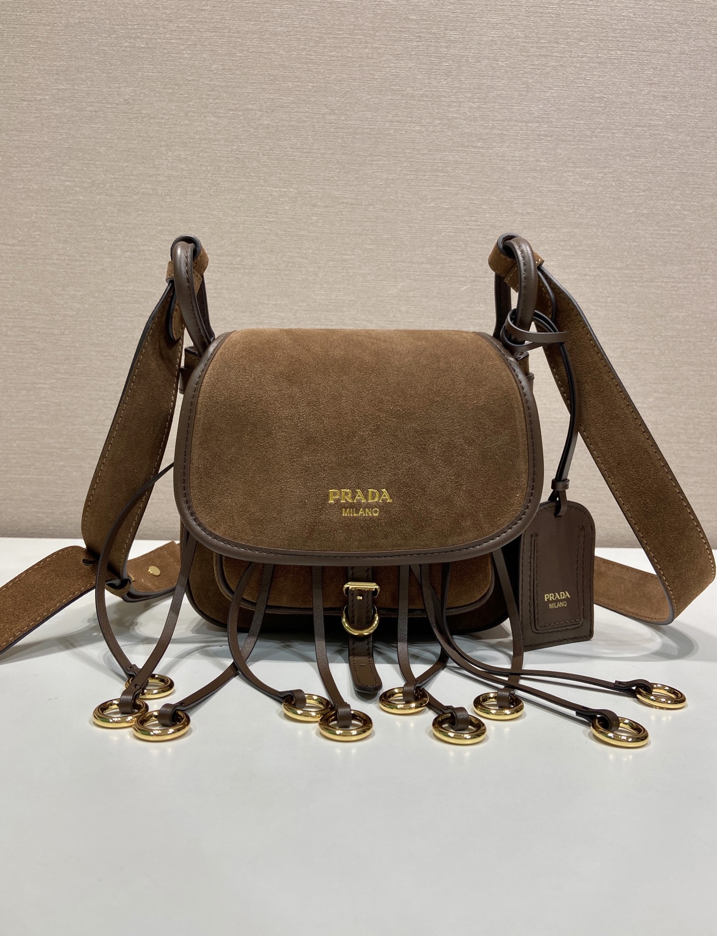 Pra*a Corsaire Aged Shoulder Bag-19.5*16.5*6CM
