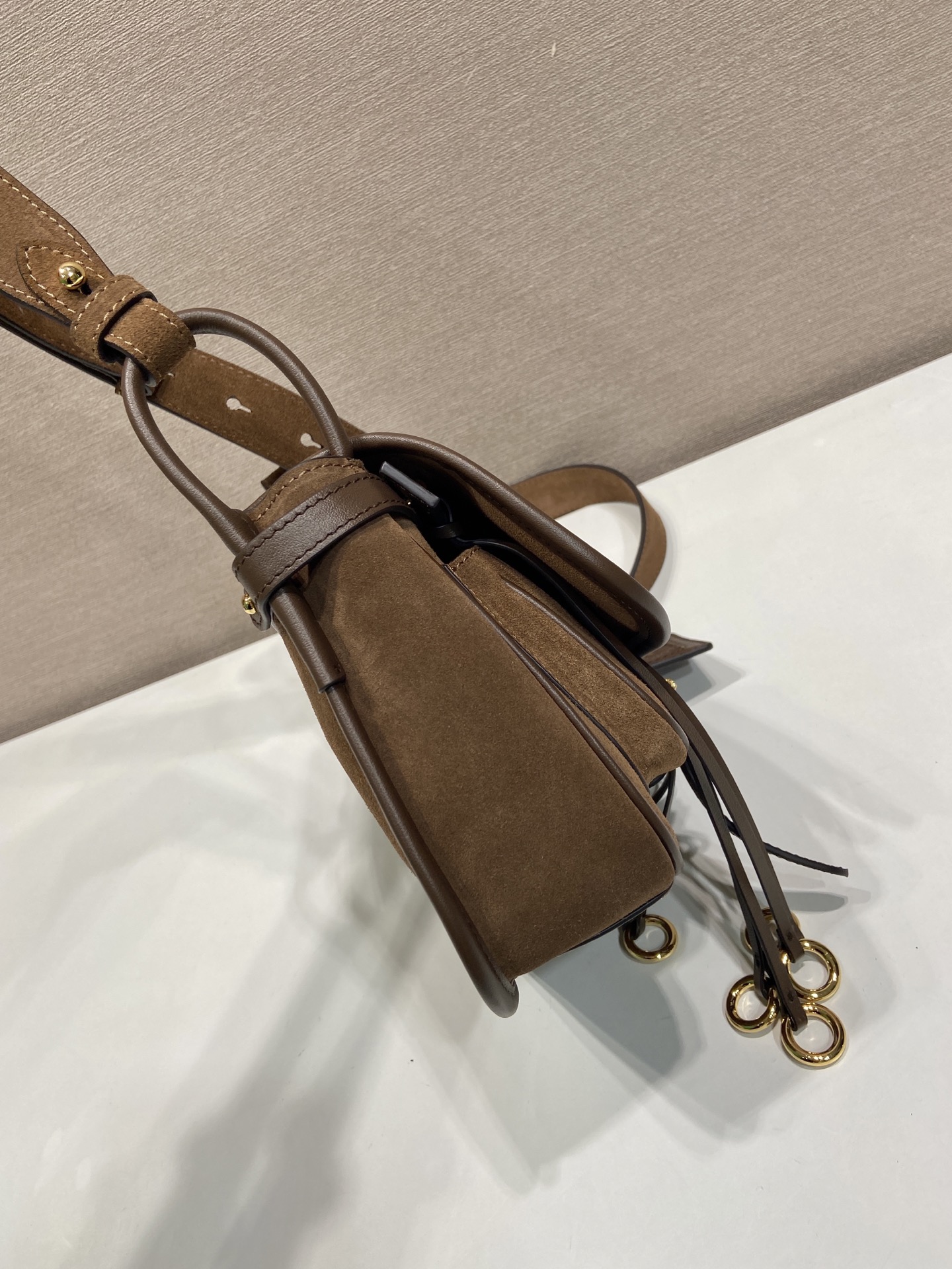 Pra*a Corsaire Aged Shoulder Bag-19.5*16.5*6CM