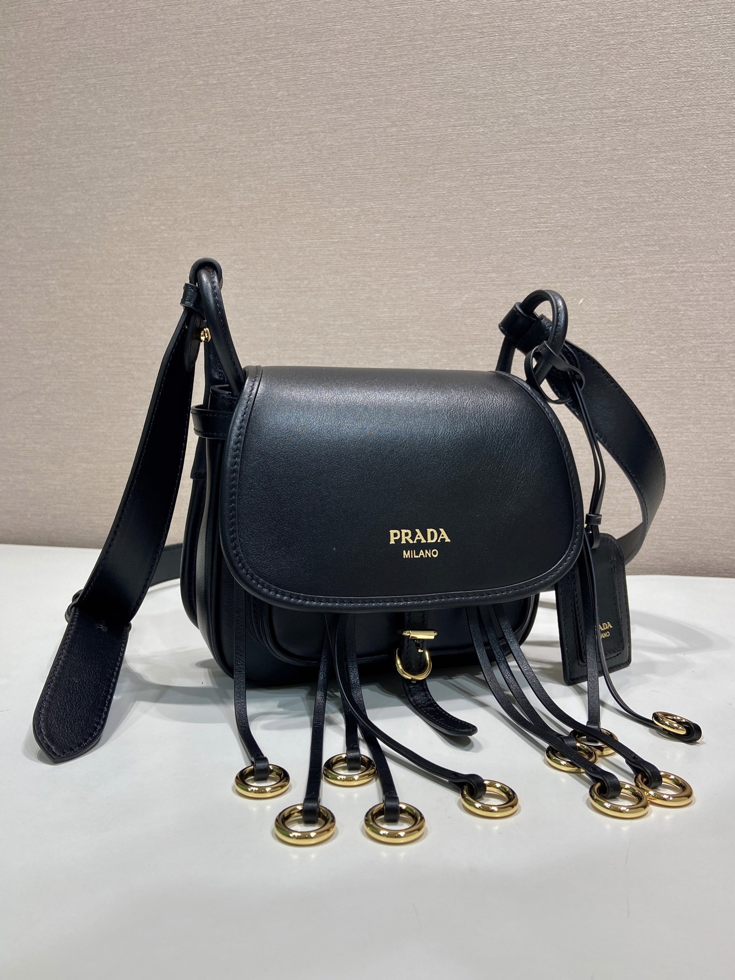 Pra*a Corsaire Aged Shoulder Bag-19.5*16.5*6CM