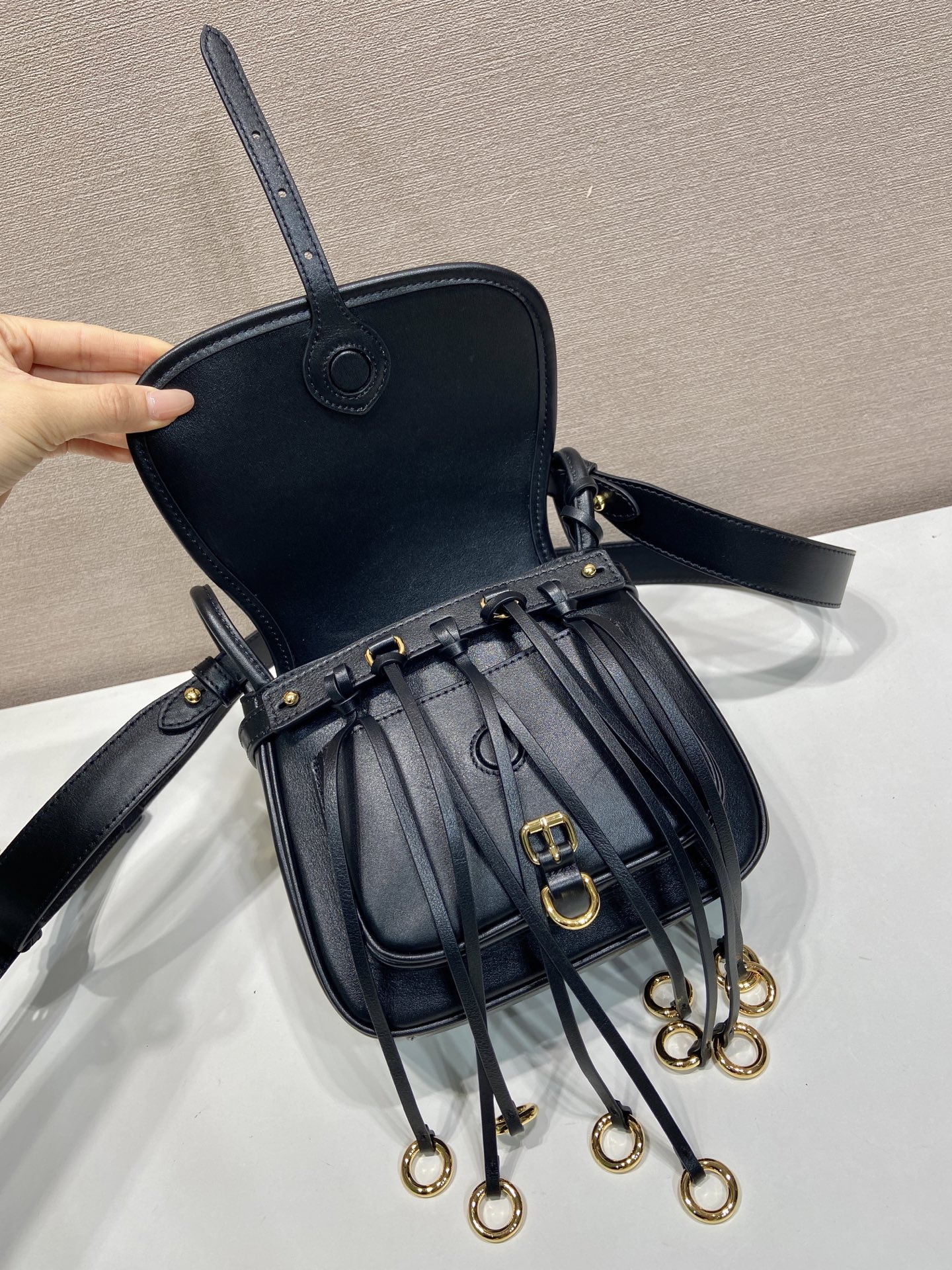 Pra*a Corsaire Aged Shoulder Bag-19.5*16.5*6CM