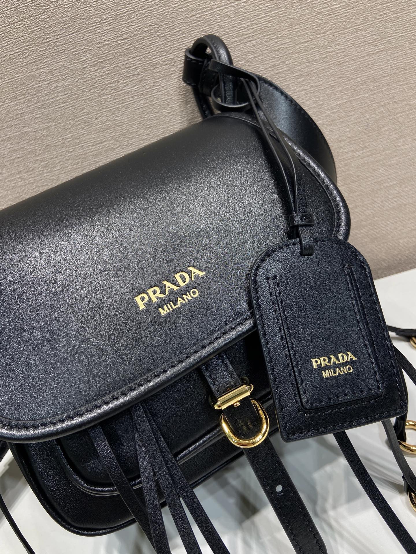 Pra*a Corsaire Aged Shoulder Bag-19.5*16.5*6CM