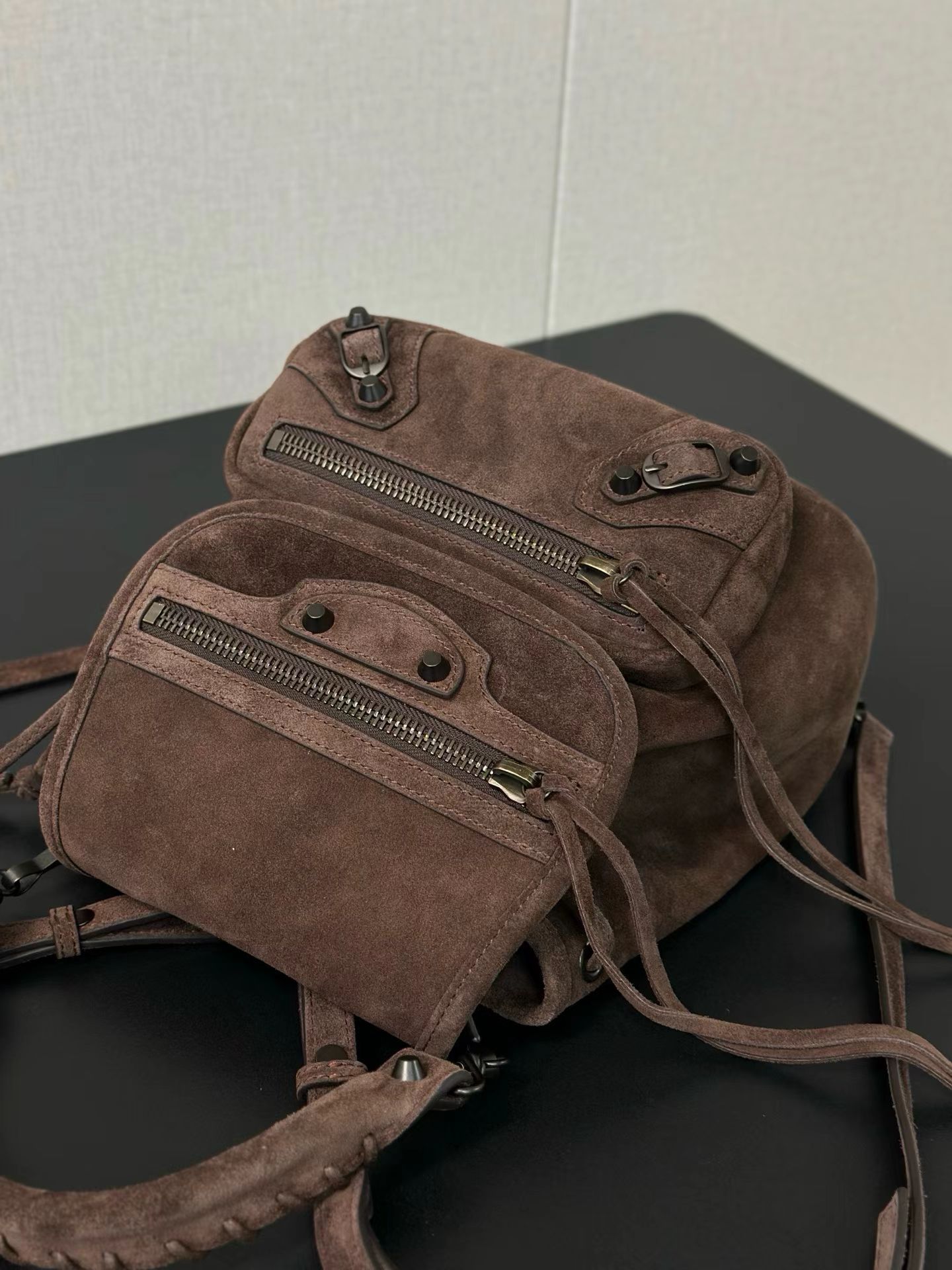 Balen*ciaga Le City Backpack Mini - Black-23.5*11*25CM