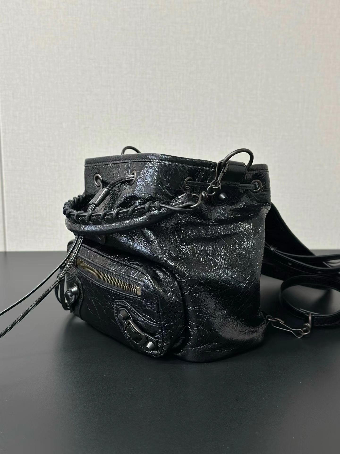 Balen*ciaga Le City Backpack Mini - Black-23.5*11*25CM