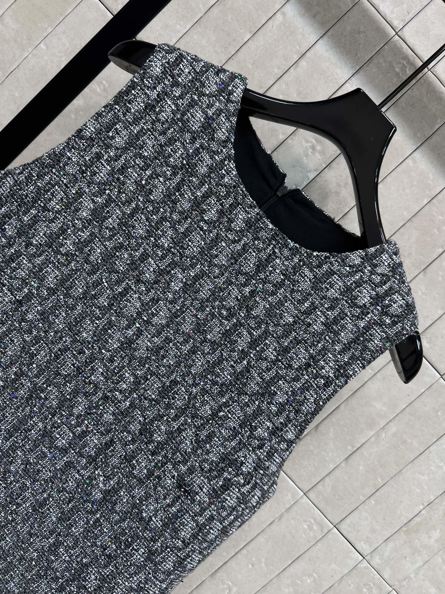 Di*or Sequin Tweed Sleeveless Vest Dress