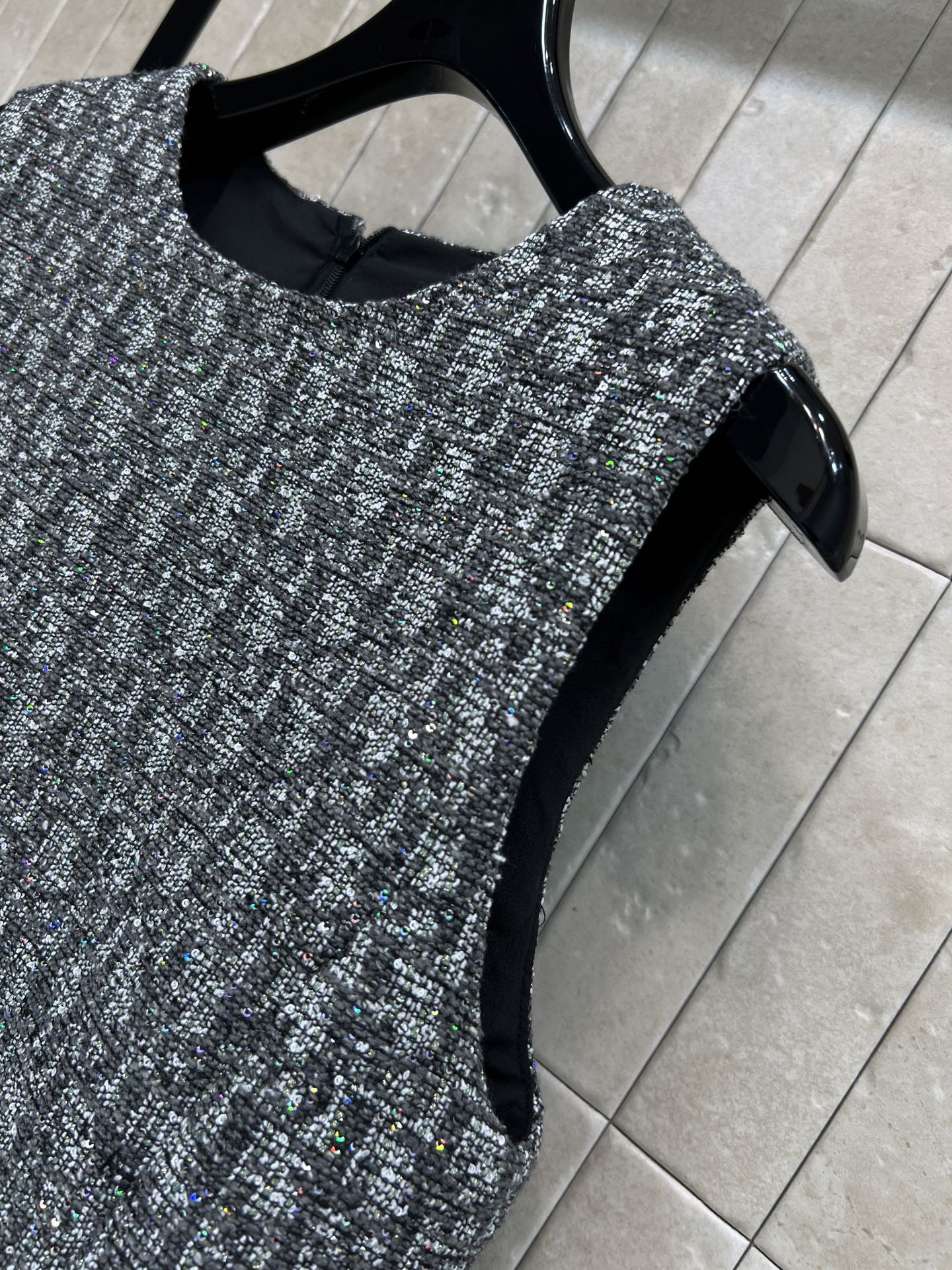 Di*or Sequin Tweed Sleeveless Vest Dress